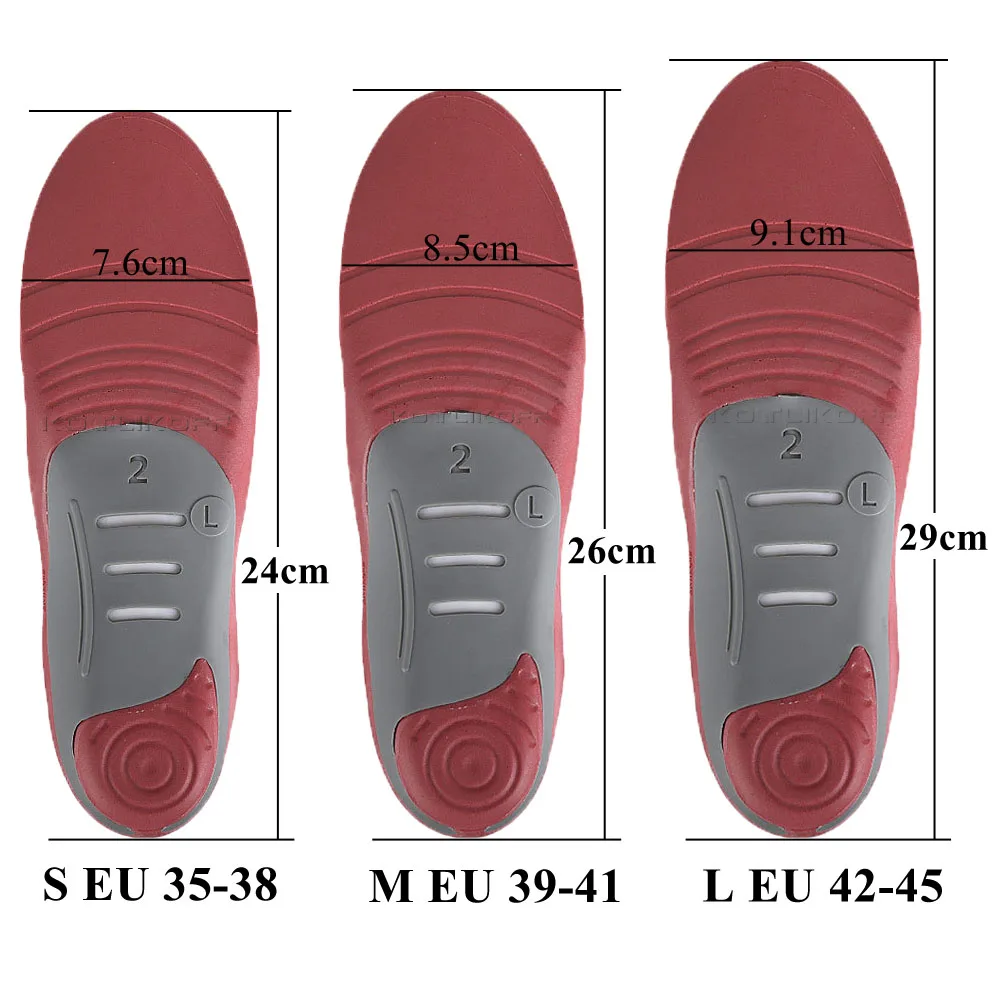 KOTLIKOFF Premium Orthotic High Arch Support Insoles 3D Arch Support Flat Feet Inserts Pad Women Men Orthopedic Foot Pain