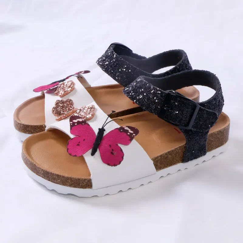 girl princess shoes Designer Brand Kids Shoes Toddler Girl Sandals 2020 Summer New Fashion PU Leather Cork Girls Sandals Summer Kids Shoes Glitter children's shoes for sale