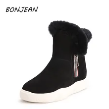 Зимние сапоги; Новинка года; женские ботильоны на молнии; Теплая Повседневная обувь с подкладкой; кожаные ботинки с круглым носком; зимние ботинки из коровьей замши на низком каблуке