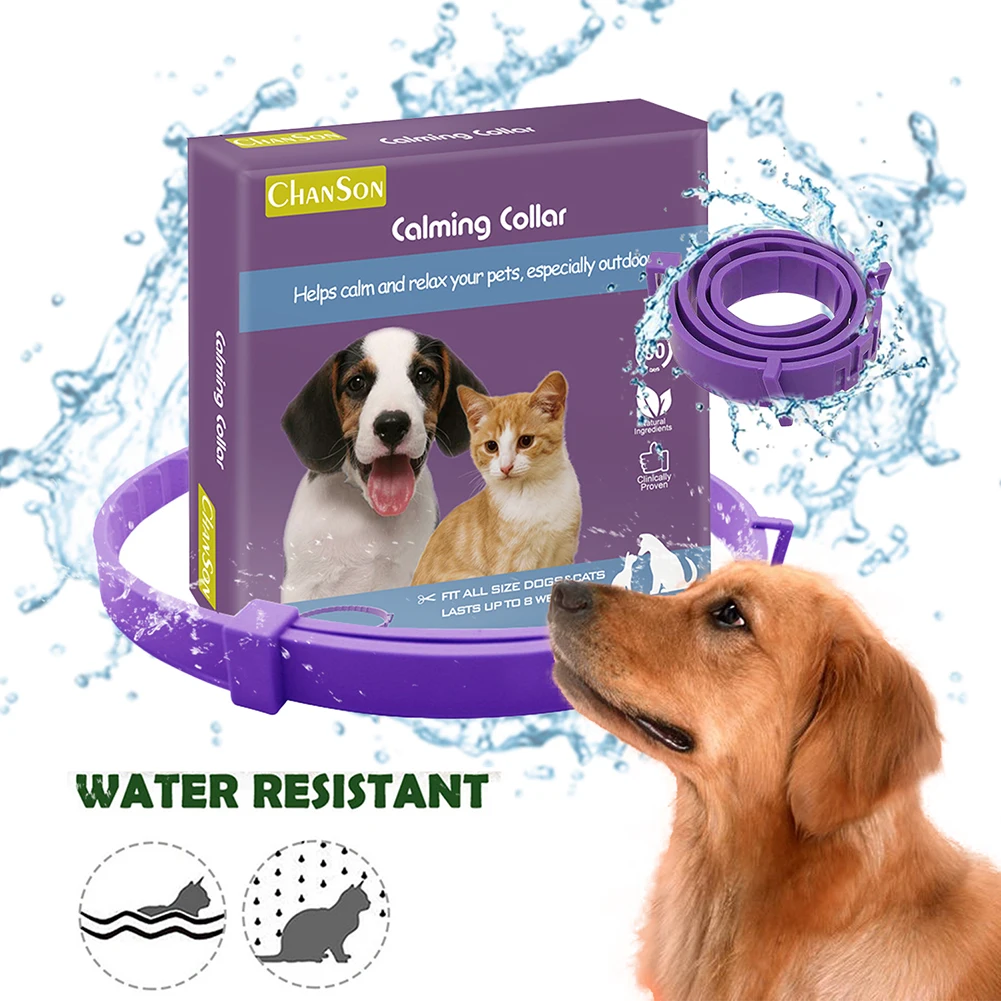 Pet Calm Collar Cat Dog Soothe Adjustable TPR Neck Strap Relieve Anxiety Remove