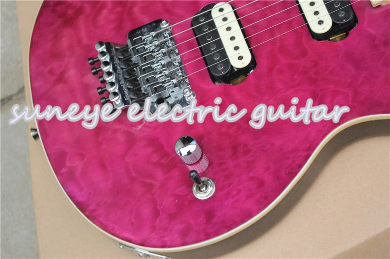 Suneye фиолетовая стеганая отделка электрогитара музыка человек стиль AX40 тремоло гитара электрическая DIY гитара комплект на заказ