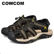 COWCOM/Новинка; летние мужские сандалии; дышащая открытая спортивная пляжная обувь; Мужская обувь для отдыха; большие размеры; CLK