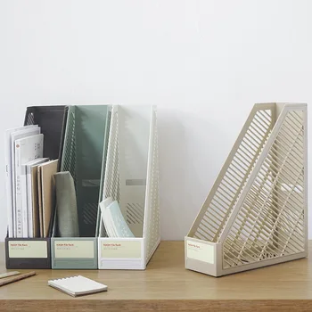 

Magazine Desktop Organizer Bookends Plastic Hollow Office Books Organizer Management Holder File Stand Desktop