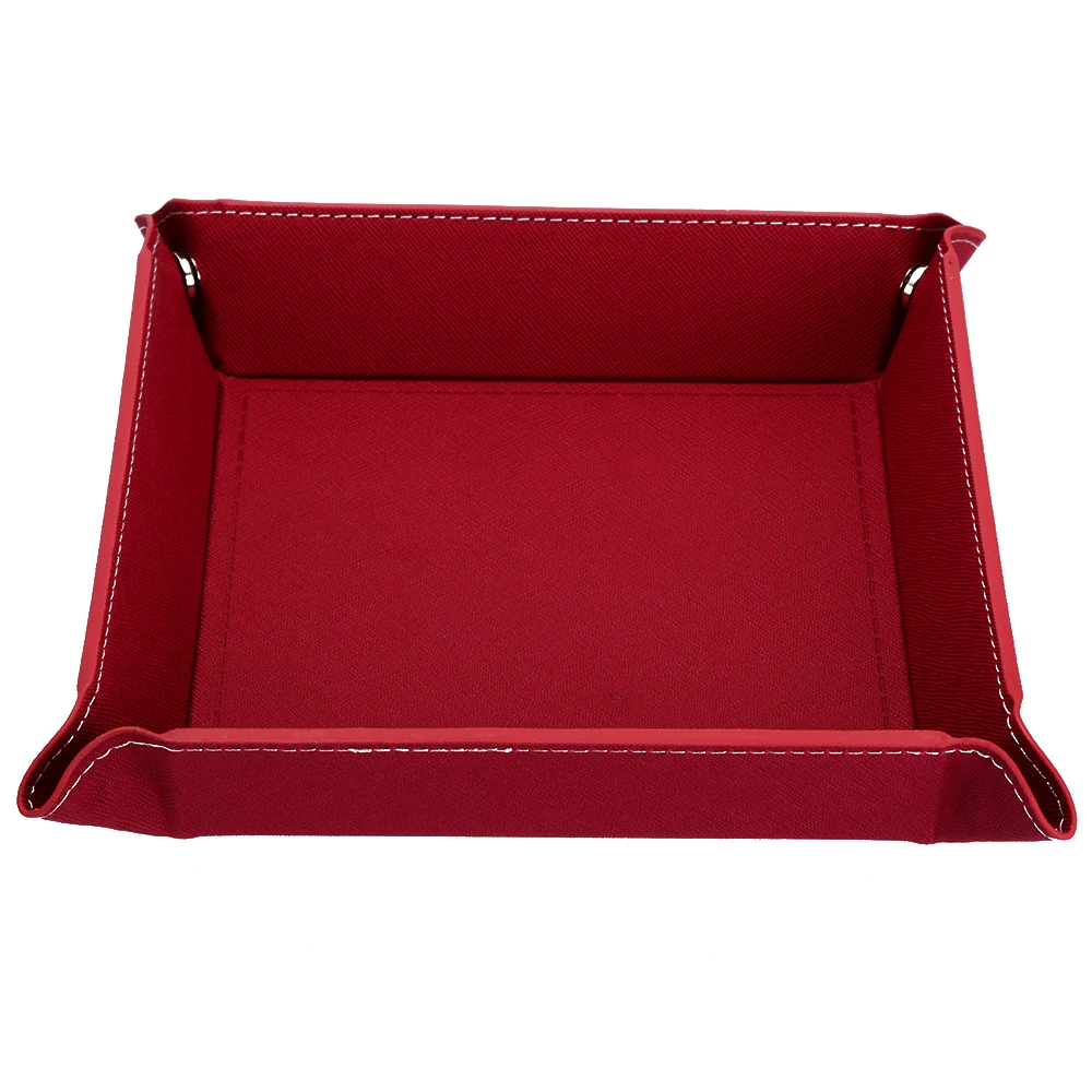 Wine Red Новые поступления из искусственной кожи складные квадратные игральные кубики лоток фиолетовый коробка с кубиками для ролевых игр - Цвет: Wine Red