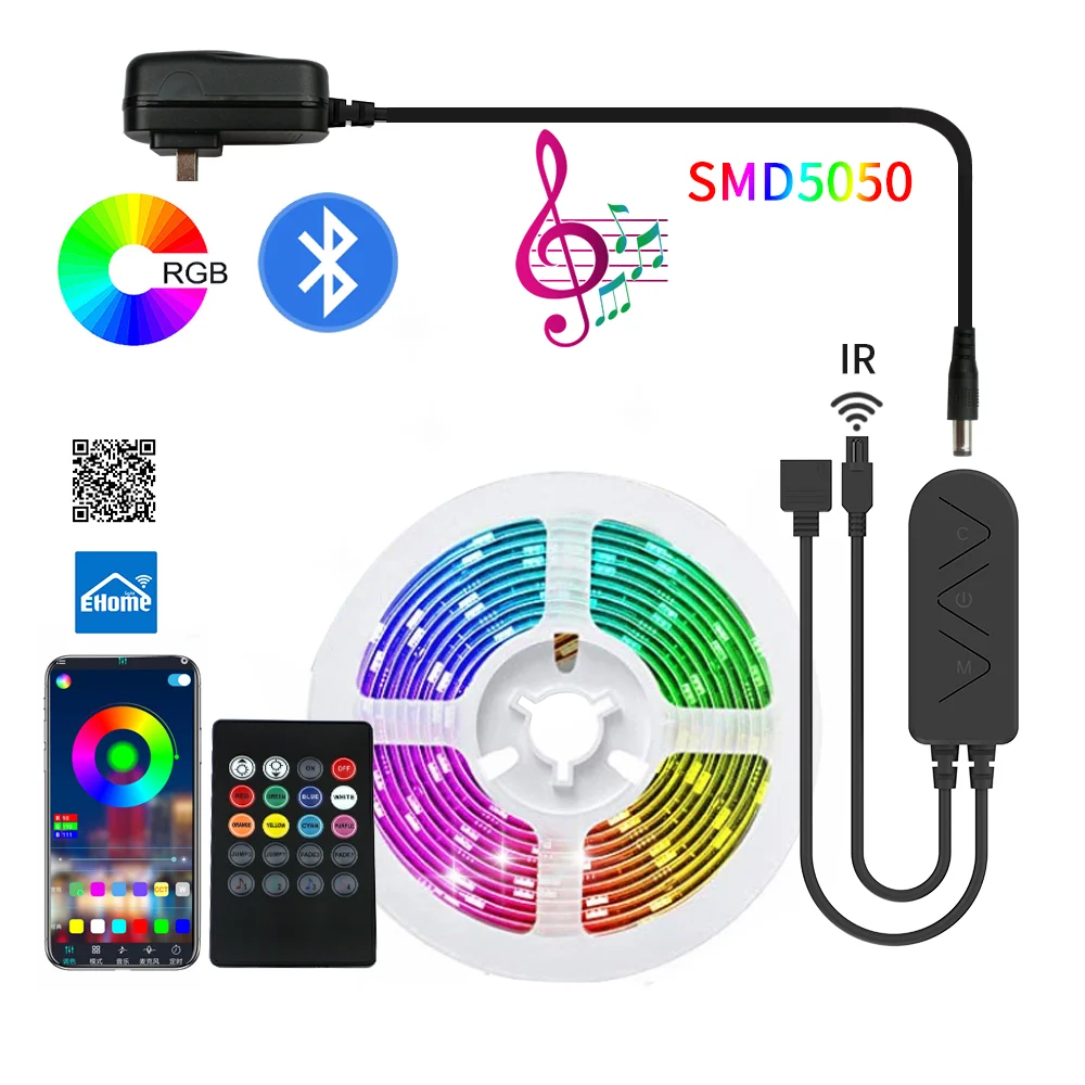 Светодиодная лента RGB SMD5050 5 м светильник Кая лампа полоса с ИК Bluetooth и музыкальным