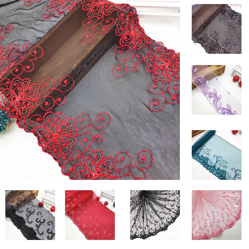

New High Quality 1Yards Embroidery Lace Fabric Trim Material DIY Craft&Sewing Lace Clothing Fabric Multiple Styles Available