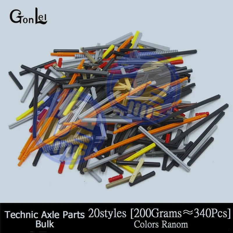 200Grams Axles Technic gear рулевые колеса бесщётные лучевые ручки штырь Connctor ось цепь панель звено цепи Запчасти подходят для MOC Bricklink DIY игрушки - Цвет: 200Grams Axles