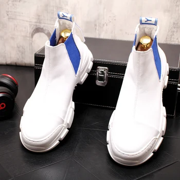 

Men's Shoes Korean Version Of The Trend Of High-top Increase in the thick bottom Shoes Men's White Casual Wild Shoes
