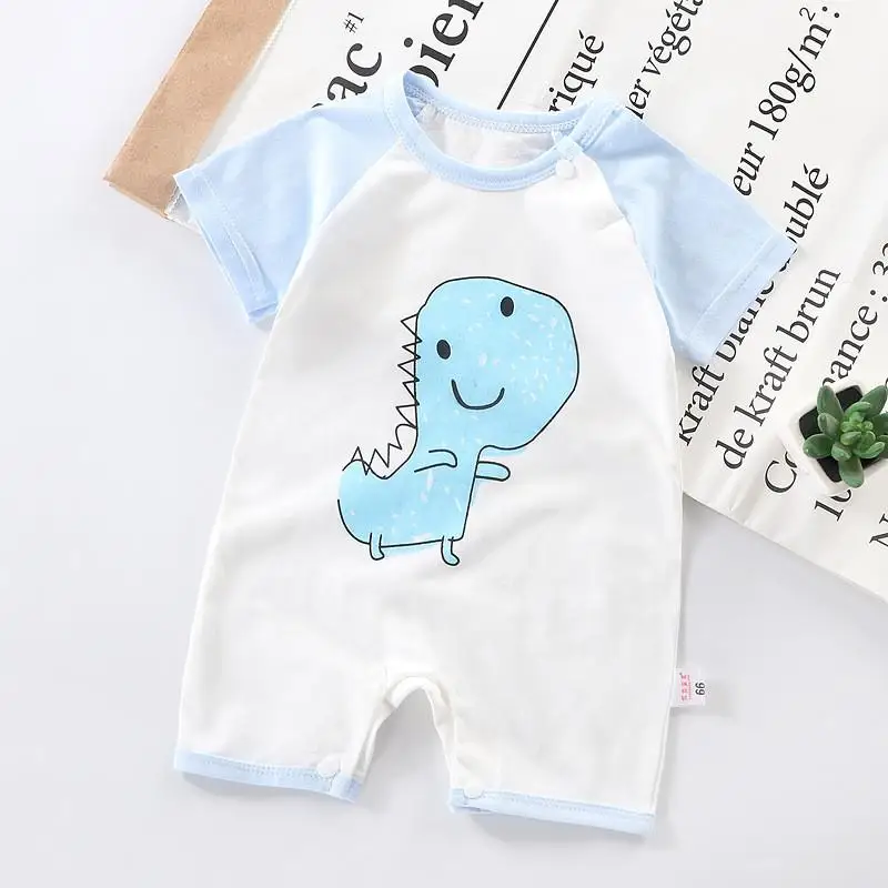 Baby Boy Girl Short Sleeve Jumpsuit Summer Clothing Newborn Baby Romper Printed Cartoon Cute Infant Onesie Toddler Girls Clothes Baby Bodysuits comfotable Baby Rompers