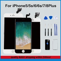 Pantalla LCD táctil AAA + para iPhone 6, 6s, 7, 8 Plus, cristal templado, herramientas, TPU
