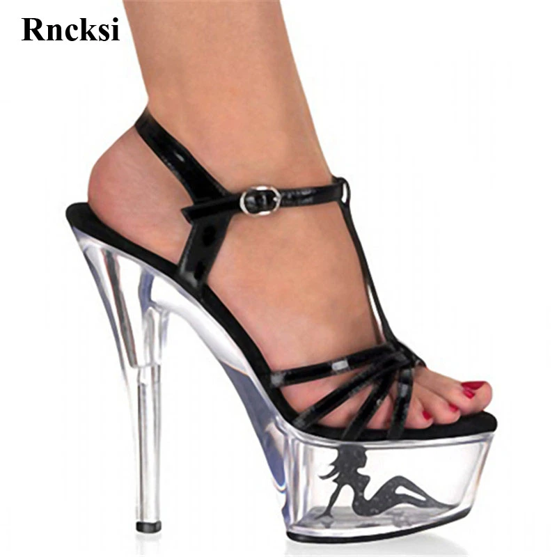 Rncksi Women's Summer Fashion Shoes 15cm High Heels Sandals Platform Shoes 5 Inch Clear Crystal Shoes Sexy Shoes|High Heels| - AliExpress