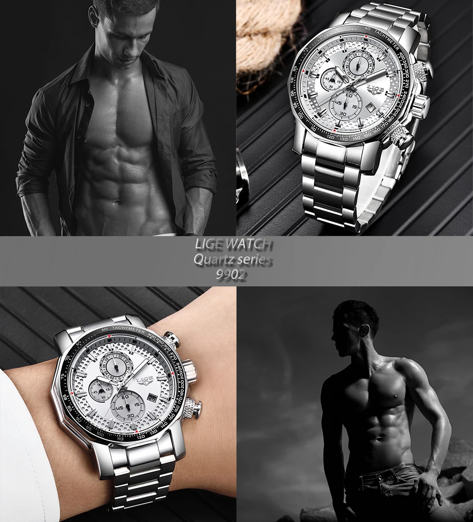 Relogio Masculino, новинка, модные брендовые мужские часы LIGE, полностью стальные бизнес кварцевые часы, военные спортивные водонепроницаемые часы для мужчин