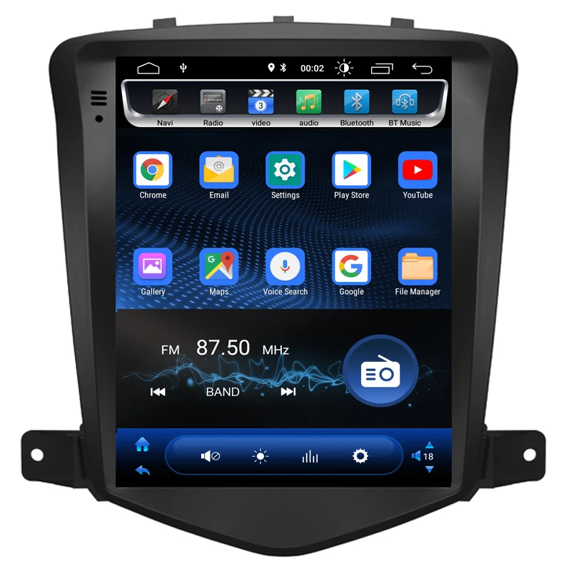 Tesla стиль Android автомобильное радио gps-навигация, dvd-плеер для Chevrolet Cruze 2009-2013 ips экран 2 Din поддерживает CarPlay OBD wifi