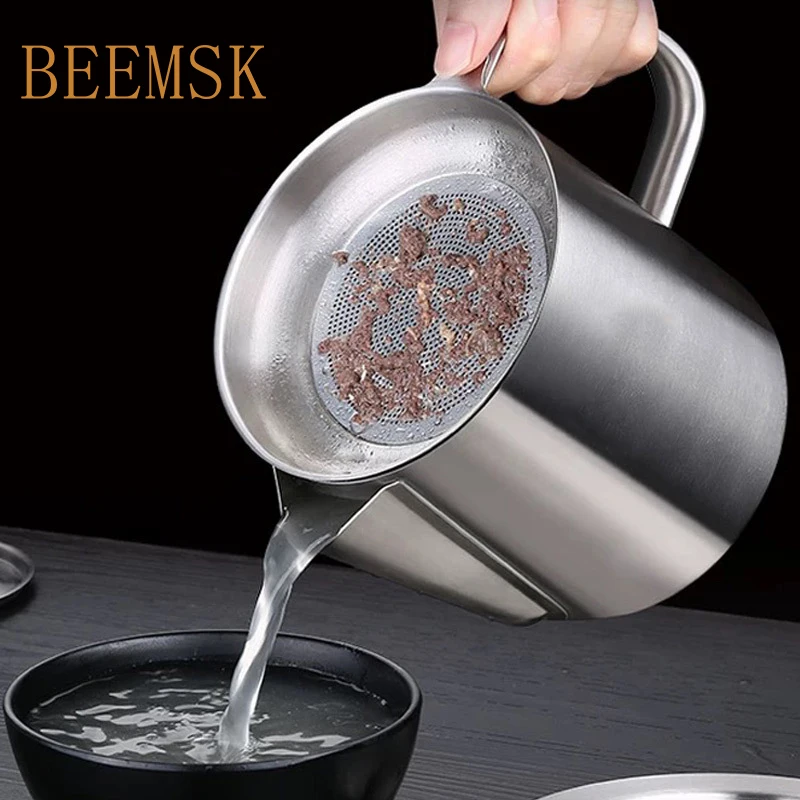 BEEMSK 1100 мл кухонный герметичный маслоотделитель для приготовления пищи сковорода