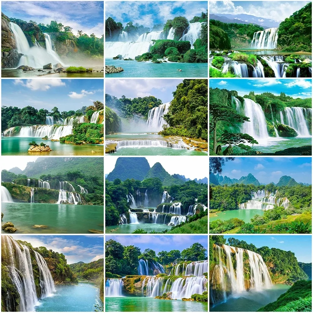5D Diamond Painting Full Drill Tree and Waterfall DIY Embroidery Gift Home Decor 