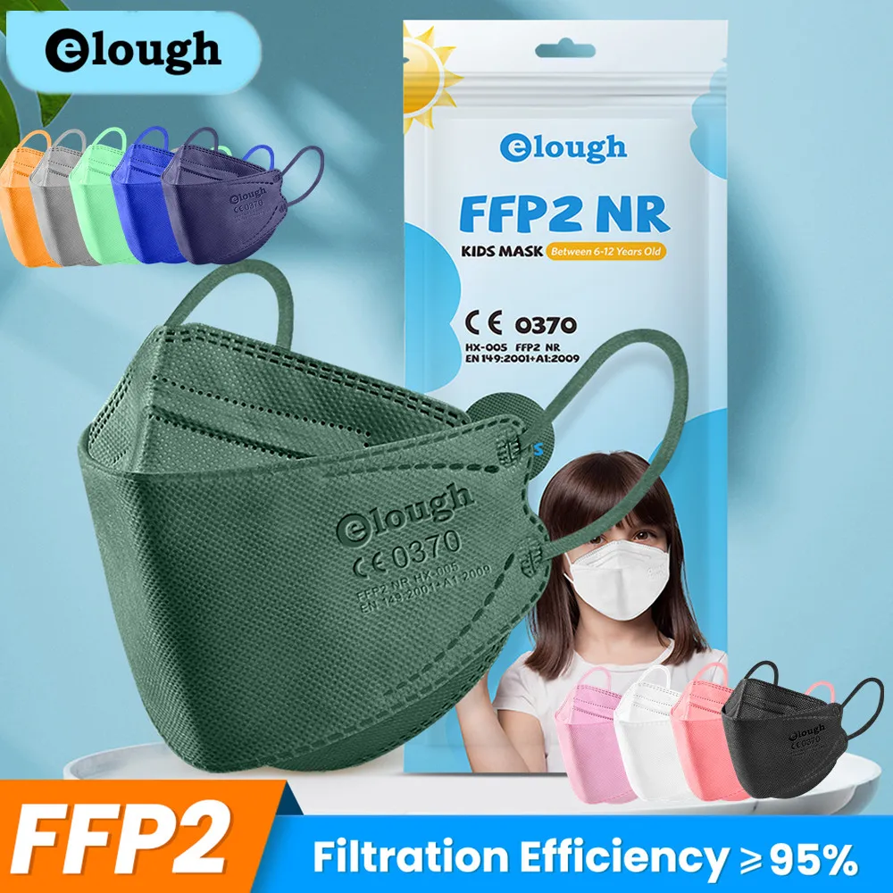 Elough Mascarillas FPP2 Niños Resuable Fish Infant FFP2 Kids Masks FP2 FFP2Mask 4 Layers KN95 Children FFP 2 | Безопасность и