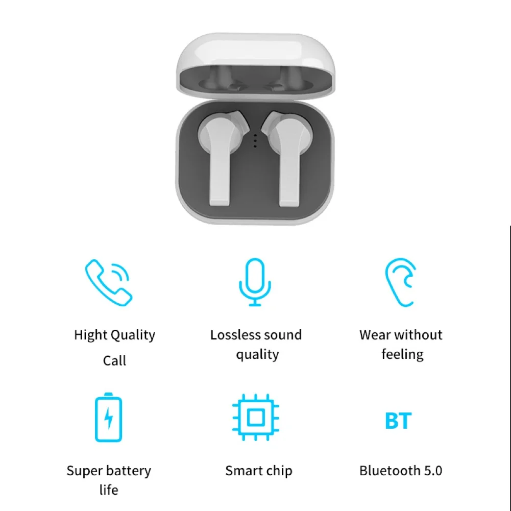 Mini Wireless Bluetooth 5 0 HiFi In Ear Earphones Sports Earbuds for iOS Android