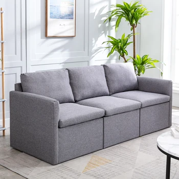 

3 Seater Sofa Set for Living Room Couch Thick Padding Seat 3 Tub Chair Seating Lounger Settee Home Hotel Loveseat Dark Grey