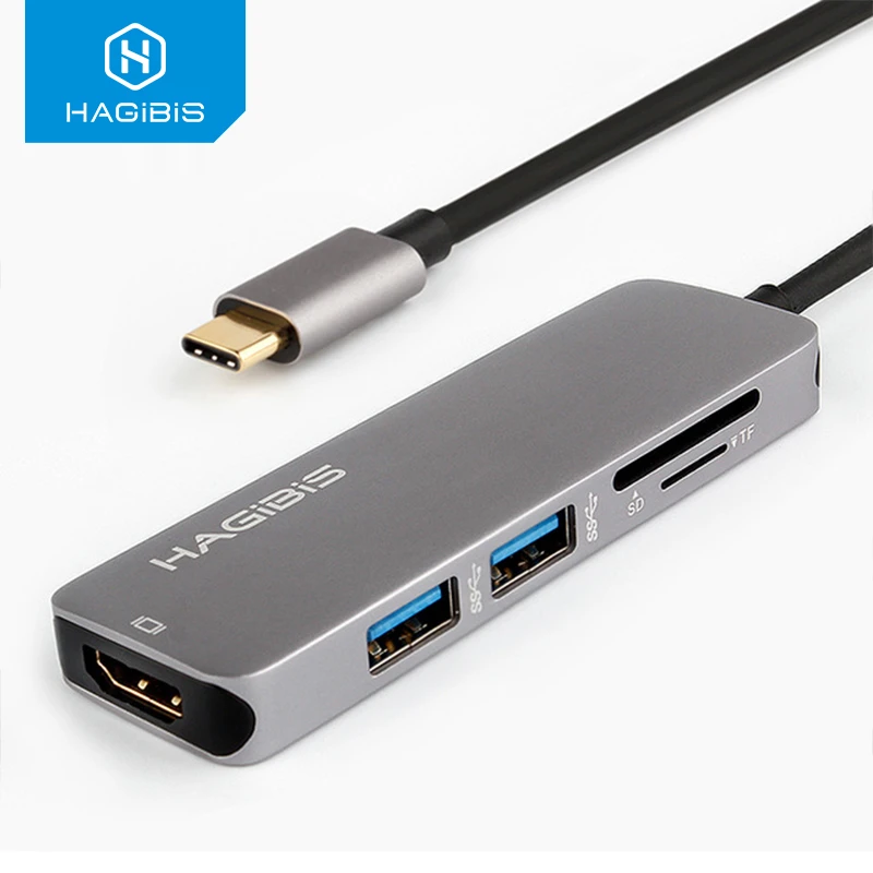 Hagibis Type C Usb 3 1 Multiport Adapter Usb C To Hdmi 4k Hd Usb 3 0 Hub 2 Port Sd Tf Card Reader Converter Cable For Macbook Hdmi 4k To Hdmiconverter Cable Aliexpress
