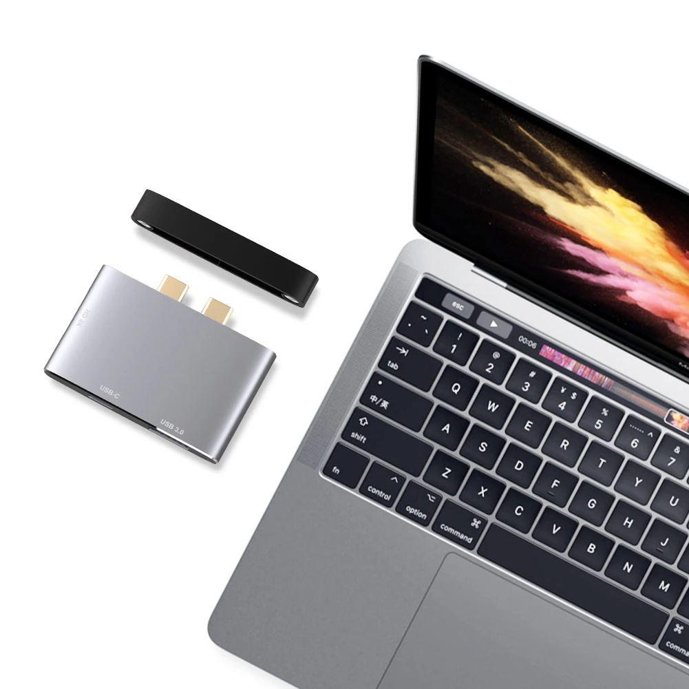 Двойной USB C к HDMI 4K USB 3,0 PD зарядный концентратор usb type C 3,1 конвертер 3 в 1 Алюминиевый сплав удлинитель док-станция для Macbook Pro