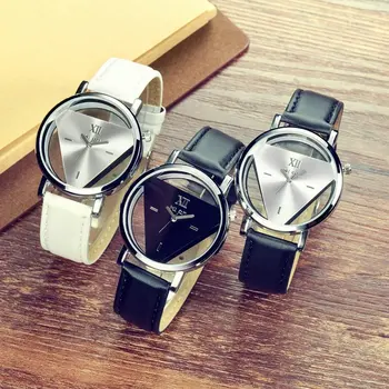 

2020 New Fashion Casual Men's Watch Triangle Hollow Dial Design Simple Atmospheric Men's Watch Top Brand Belt Men's Watch