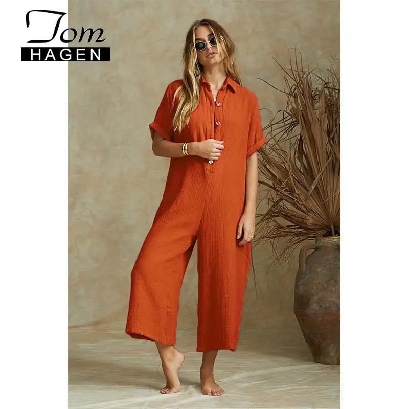 Женский суперкомфортный комбинезон трендовый Свободный с высокой талией и