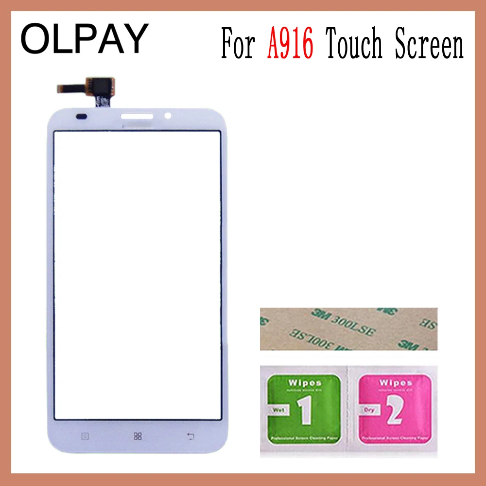 OLPAY 5," переднее стекло для lenovo A916 A 916 мобильный сенсорный экран сенсорный дигитайзер Сенсорная панель инструменты Бесплатный клей+ салфетки - Цвет: White No Tools