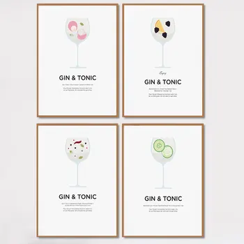 

Still Life Poster Nordic Making Gin and Tonic Step Wall Art Canvas Print Painting Modern Home Room Decoration Picture