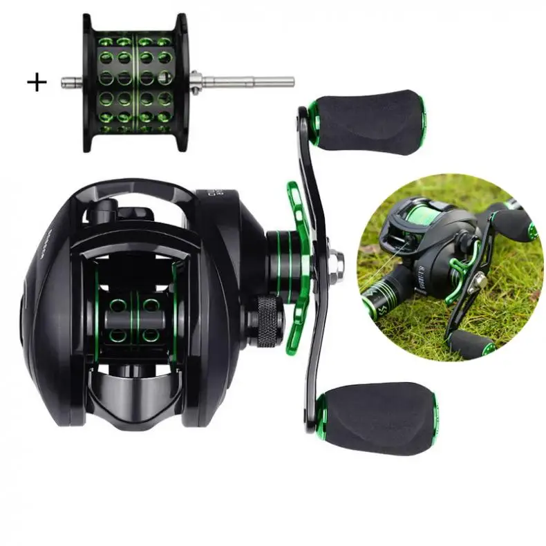 

Baitcasting Reel 8.1:1 12+1BB Bass Fishing Reel with Shallow Spool 8KG Max Drag Left Right Hand Reel Reinforced Nylon Body