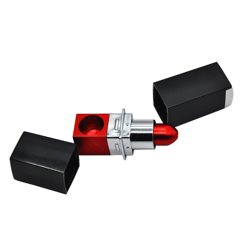 Lipstick Shape Metal Smoking Pipe Tobacco Pipe mini Smoking Accessories Aluminium Alloy Cigarette Holder Women's Gift