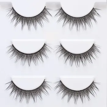 

Entirely Handmade False Eyelashes Makeup Realistic Eyelash 3-Pairs Natural Cross X-long L20 Wholesale Lashes