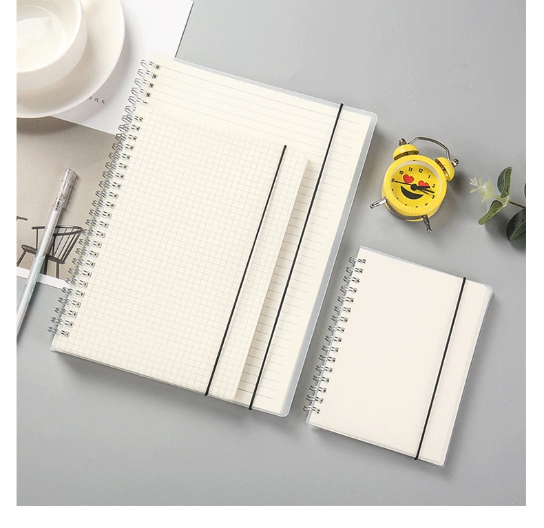 A5 A6 B5 Spiral Notebook Simple PP Cover Transparent Matte Line