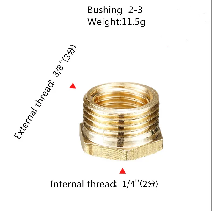 

Brass fittings M5 1/8'' 1/4'' 3/8'' 1/2'' 3/4'' G1 Male thread brass pipe equal reducing nipple fittings