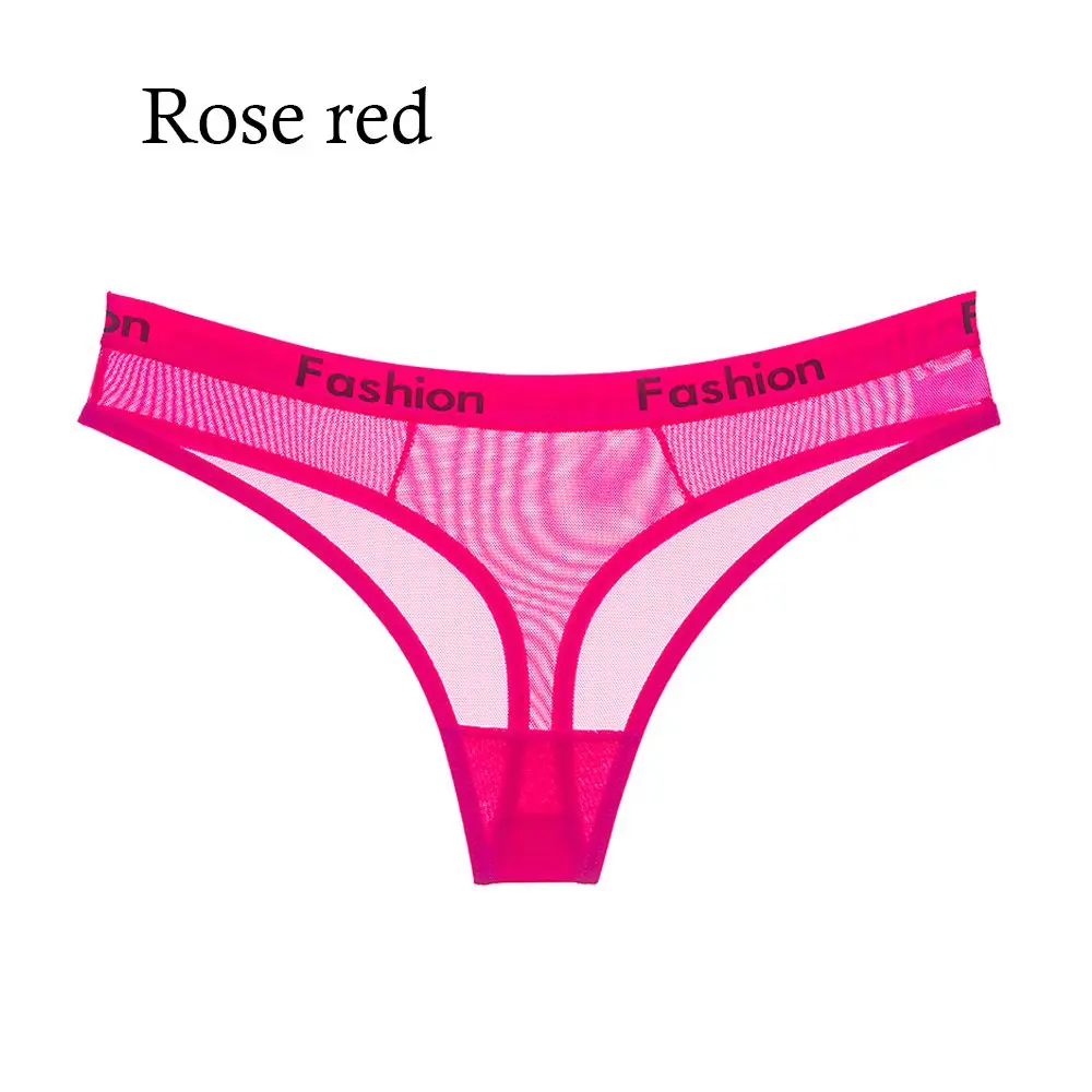 rose red Женское нижнее белье, сексуальные кружевные трусики танга, трусики, хорошее эластичное нижнее белье для женщин, мини стринги на бретелях, сексуальное женское белье, женские бесшовные трусы - Цвет: rose red
