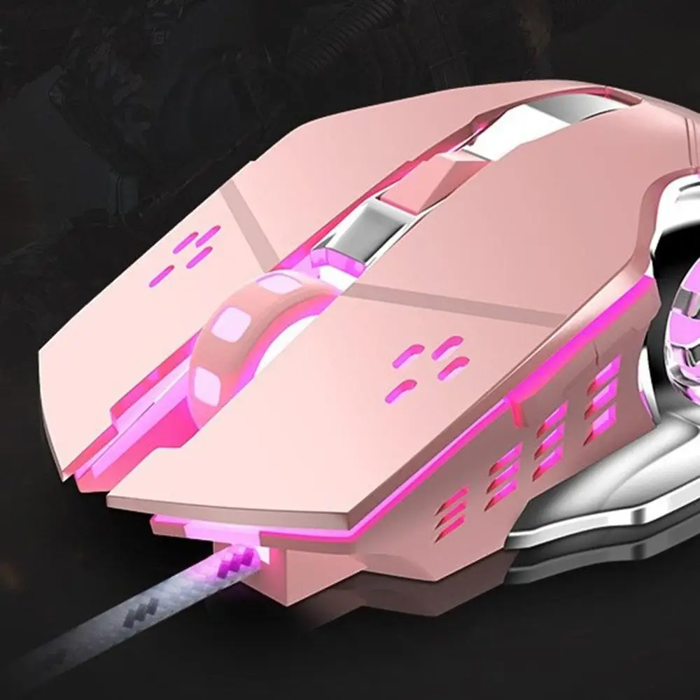 Wired Mouse Mechanical Gaming Mouse Desktop Computer Mouse Girl Game Usb Mouse Optical Mouse Cool Lighting Effect