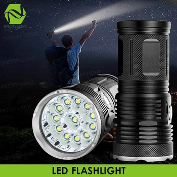 

High Power LED flashlight searchlight 18 x T6 LED torch 30000 lumens flashlight waterproof 4pcs 18650 Battery (not contained)
