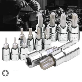 

14pcs/Set Chrome Vanadium Steel Torx Star Bit Socket Driver Bits Storage Case