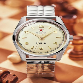 

Retro Mechanical Watch Men Red Star Vintage Wristwatches st011 Hand Wind Movement China First Watch Copy Wristwatch Clock 2020