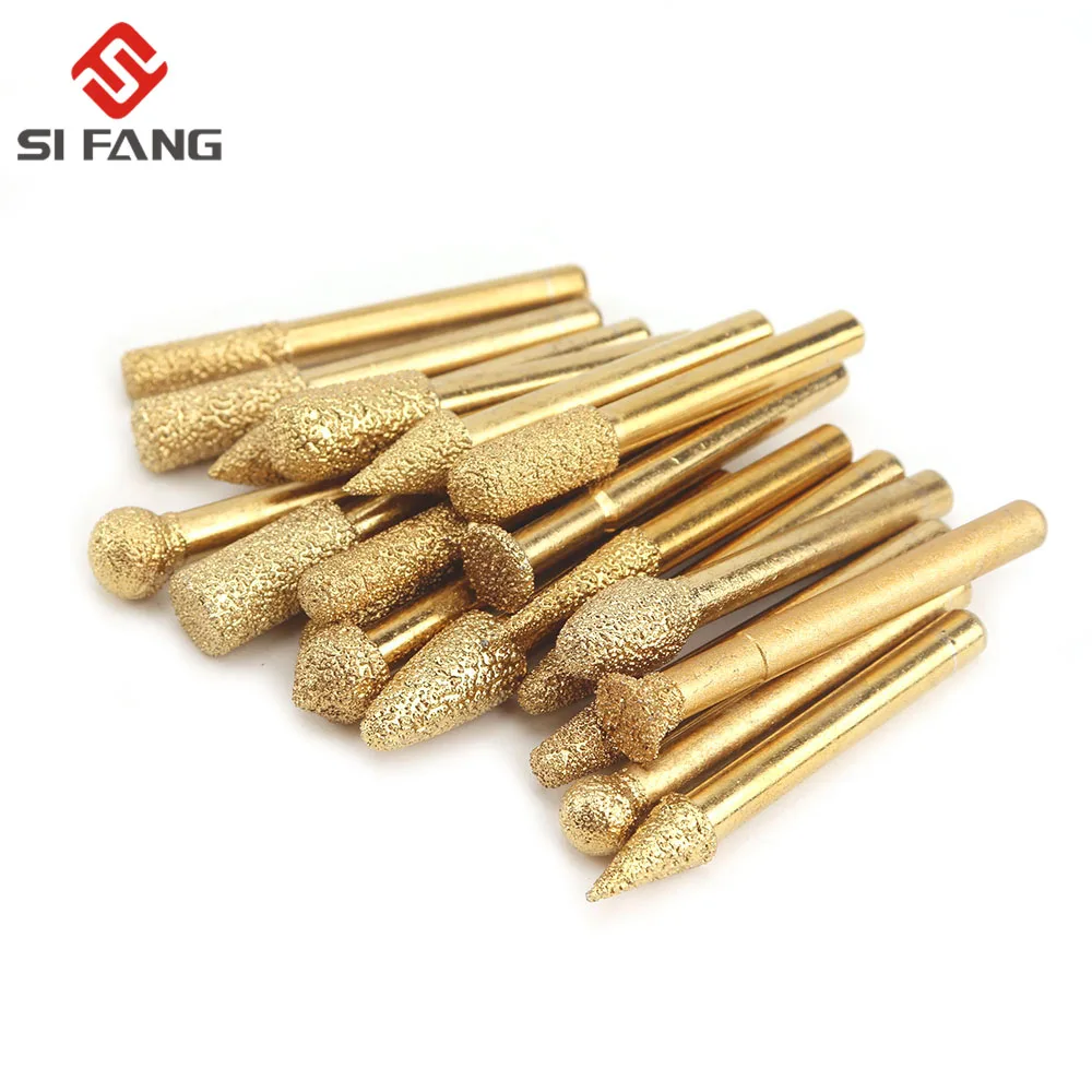 20 stücke 1/4 "Dia Gelötete Gerade Diamant Router Bit 6*8mm diamant schleifen kopf verwendung für Marmor granit Rand Profiling/Schneiden – Detail 2