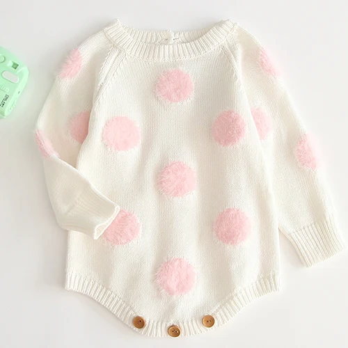 От 0 до 3 лет вязаная одежда для малышей Рождественский новогодний комбинезон для девочки Комбинезон хлопковый комбинезон для новорожденных девочек одежда для маленьких мальчиков и девочек - Цвет: B91H36 White