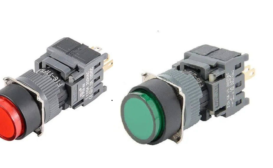 

16 Size Button Switch Self-No Light Circle JHF16 Red Green