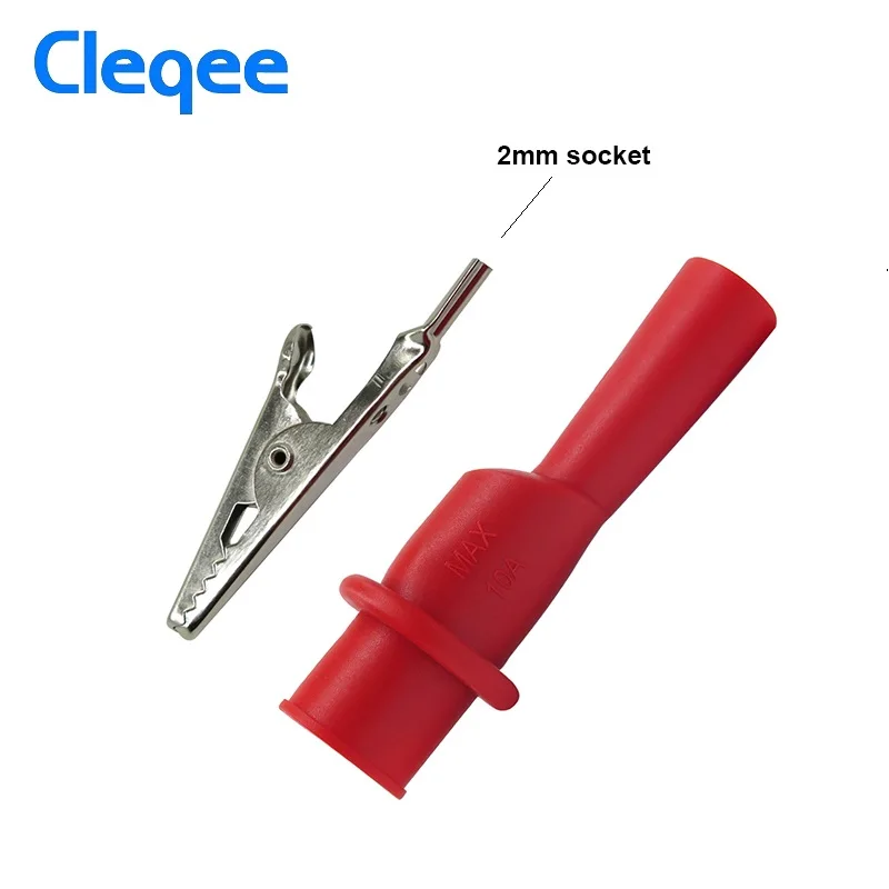 10 шт. изоляционный зажим Аллигатор Cleqee P2008 с 2 мм гнездом металлический под