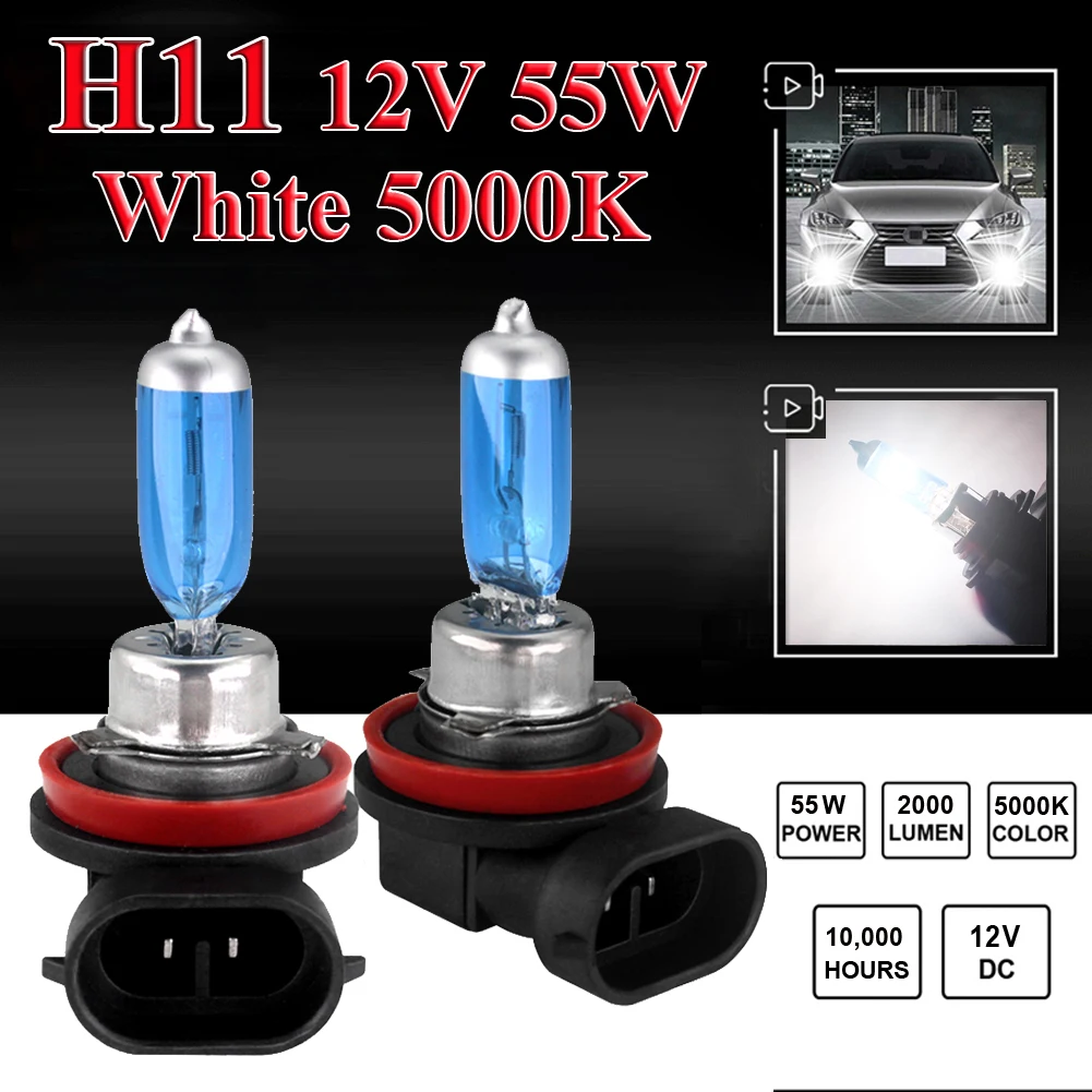 2x H11 12V 55W Ксеноновые белые 5000k Галогенные синие Автомобильные фары лампы шаровые лампы HID 2x H11 12V 55W Ксеноновые белые 5000k Галогенные синие Автомобильные фары лампы шаровые лампы HID