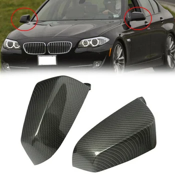 

1 Pair Car Left + Right Side Rearview Mirror Cover Decor 51167187431 51167187432 For BMW F10 F11 E60 E61 F01 F02 E63 E64 F12 F13