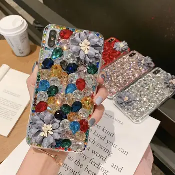

luxury Diamond Case For iphone 6 6s 7 8 Plus X XR XS MAX Fashion Flower Back Cover 6plus 7plus 8plus XSMAX Glitter Bling Cases