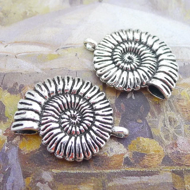 

2 PCS/Lot 36mm*27mm Pendant Antique Silver Color Sea Snail Charms For DIY Jewelry Making DIY Keychain