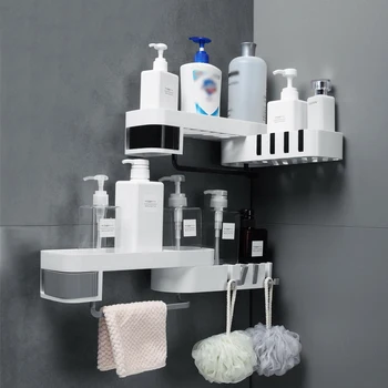 

Wall Mounted Corner Shower Shelf Bathroom Accessories Set Multifunction Shelf Holder Kitchen Storage Rack Organizer