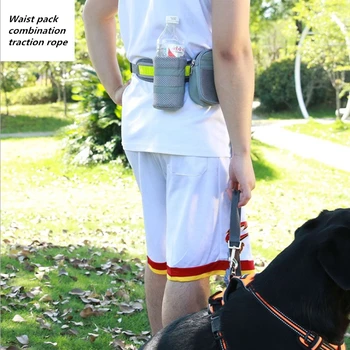

Dog belt pocket traction rope combination multi-function combination dog leash adjustable belt traction rope pet supplies