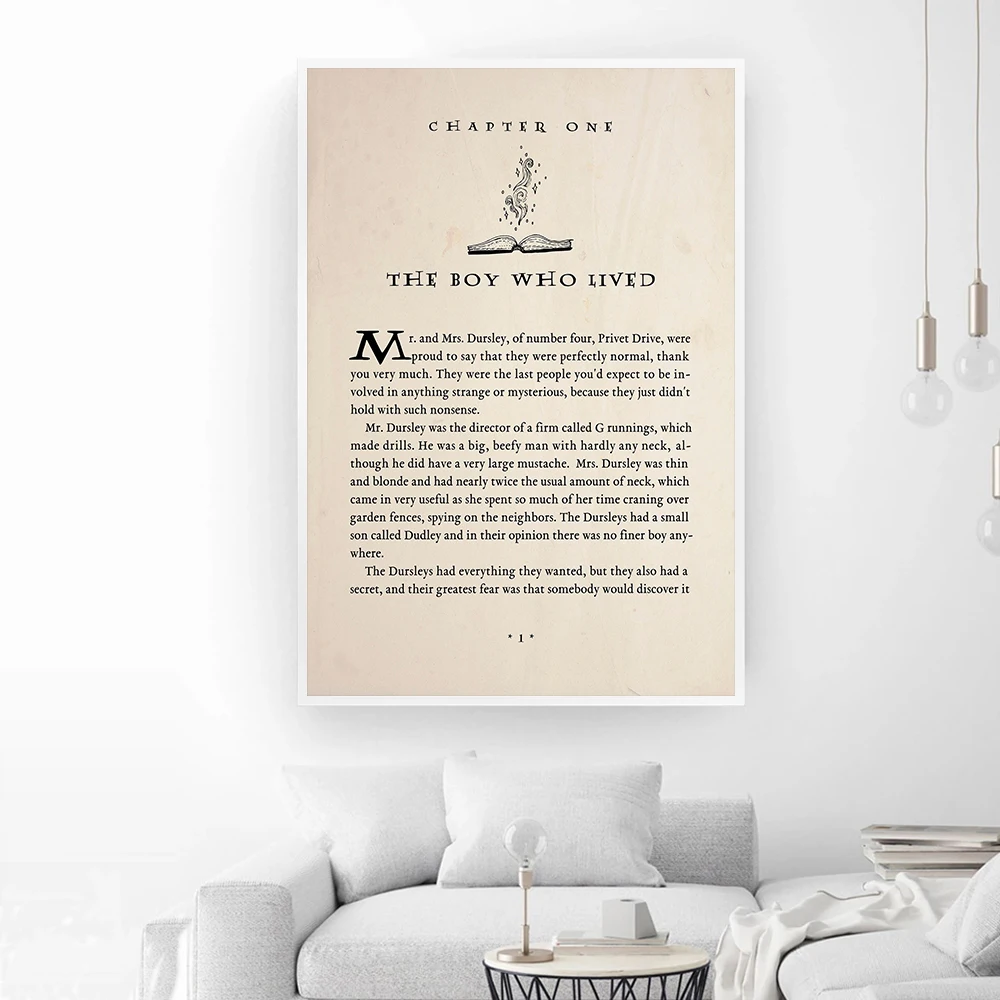 Book JK Rowling Quote The Boy Who Lived Posters and Prints Canvas Painting Retro Pictures For Kid Room Home Decoration Wall Art