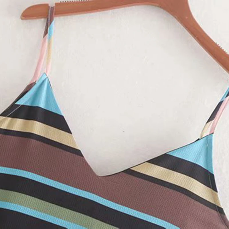 Vitnage пикантные цветные женские блузки в полоску Camis Модные без рукавов с открытой спиной Спагетти Stap стильные блузки шикарные топы